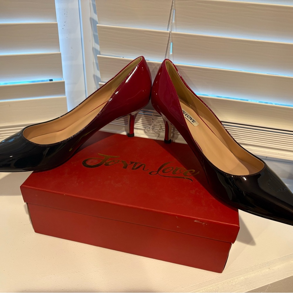 Joy In Love Black and Red Leather Heels